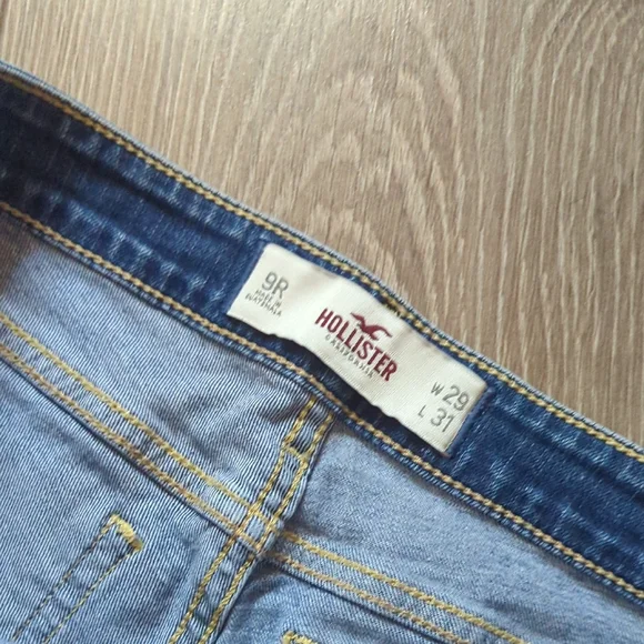 Hollister Blue Jean Shorts Distressed Cut-Off Style Super Short - Picture 2 of 4